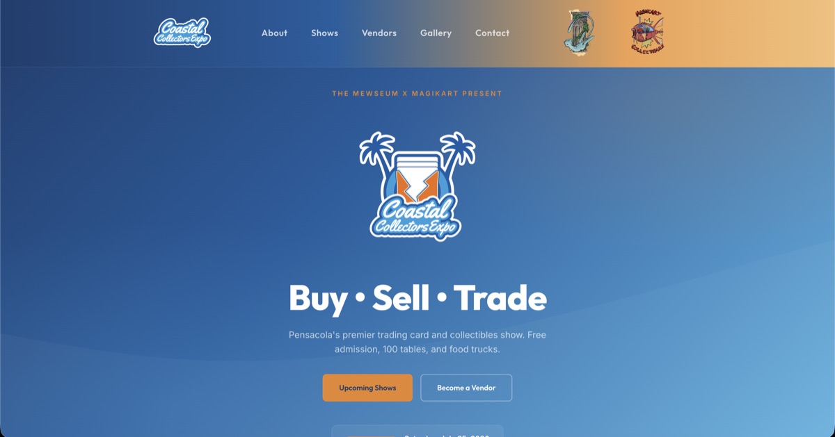 FL Coastal Collectors homepage screenshot